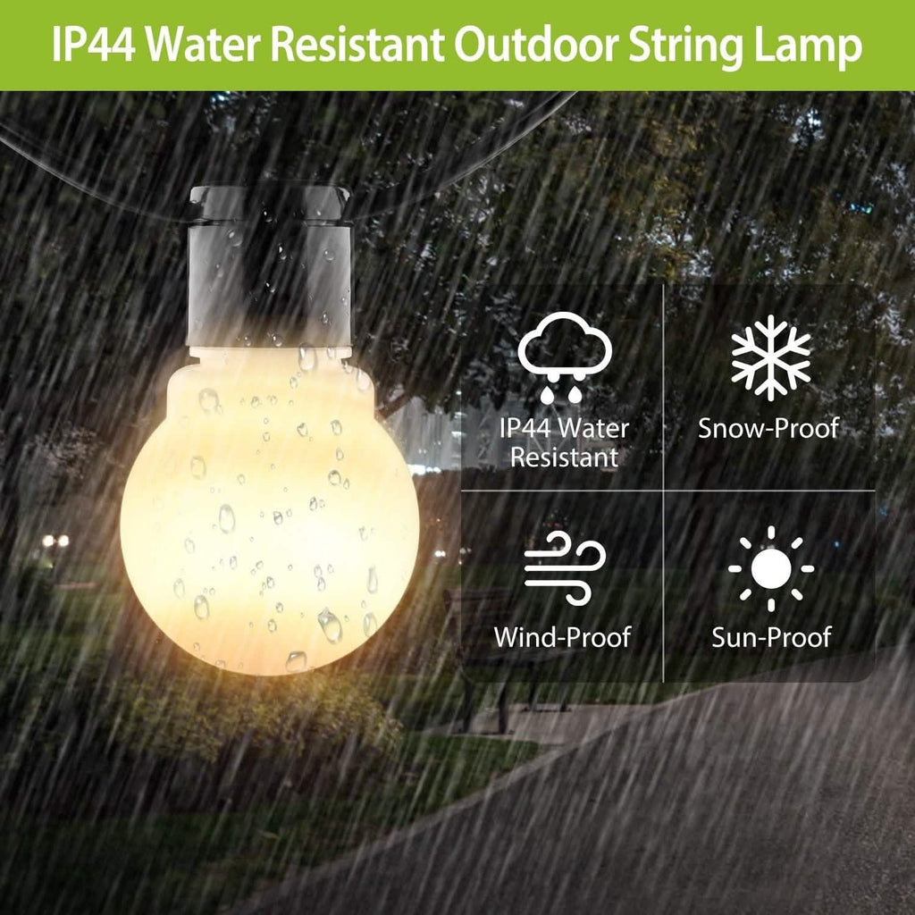 Guirlande lumineuse globe à brancher avec ampoules LED blanc chaud