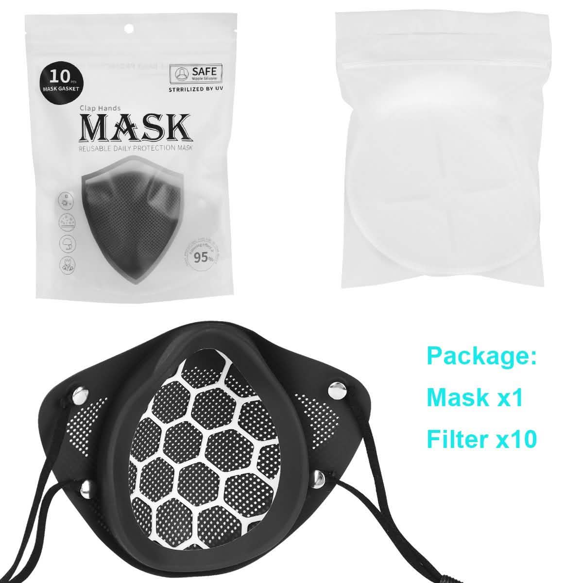 PM2.5対応 口鼻分離型 再利用可能 洗えるシリコンマスク