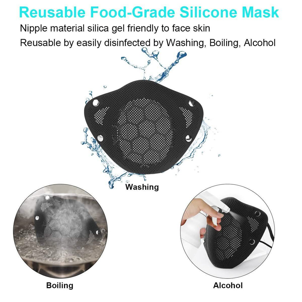 PM2.5対応 口鼻分離型 再利用可能 洗えるシリコンマスク