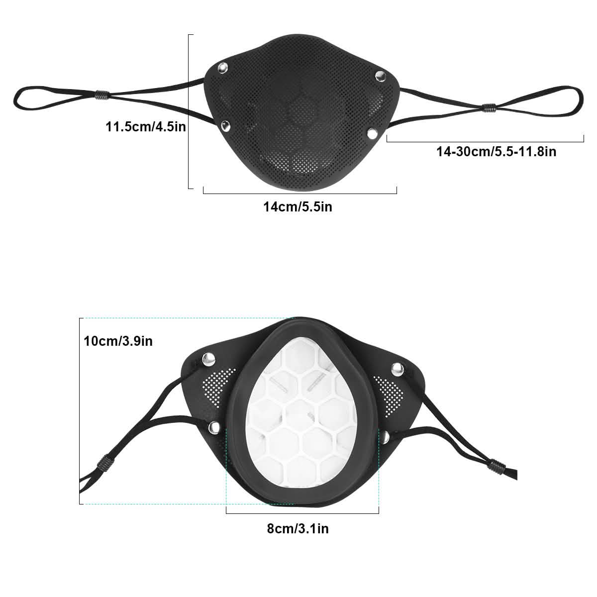 PM2.5対応 口鼻分離型 再利用可能 洗えるシリコンマスク