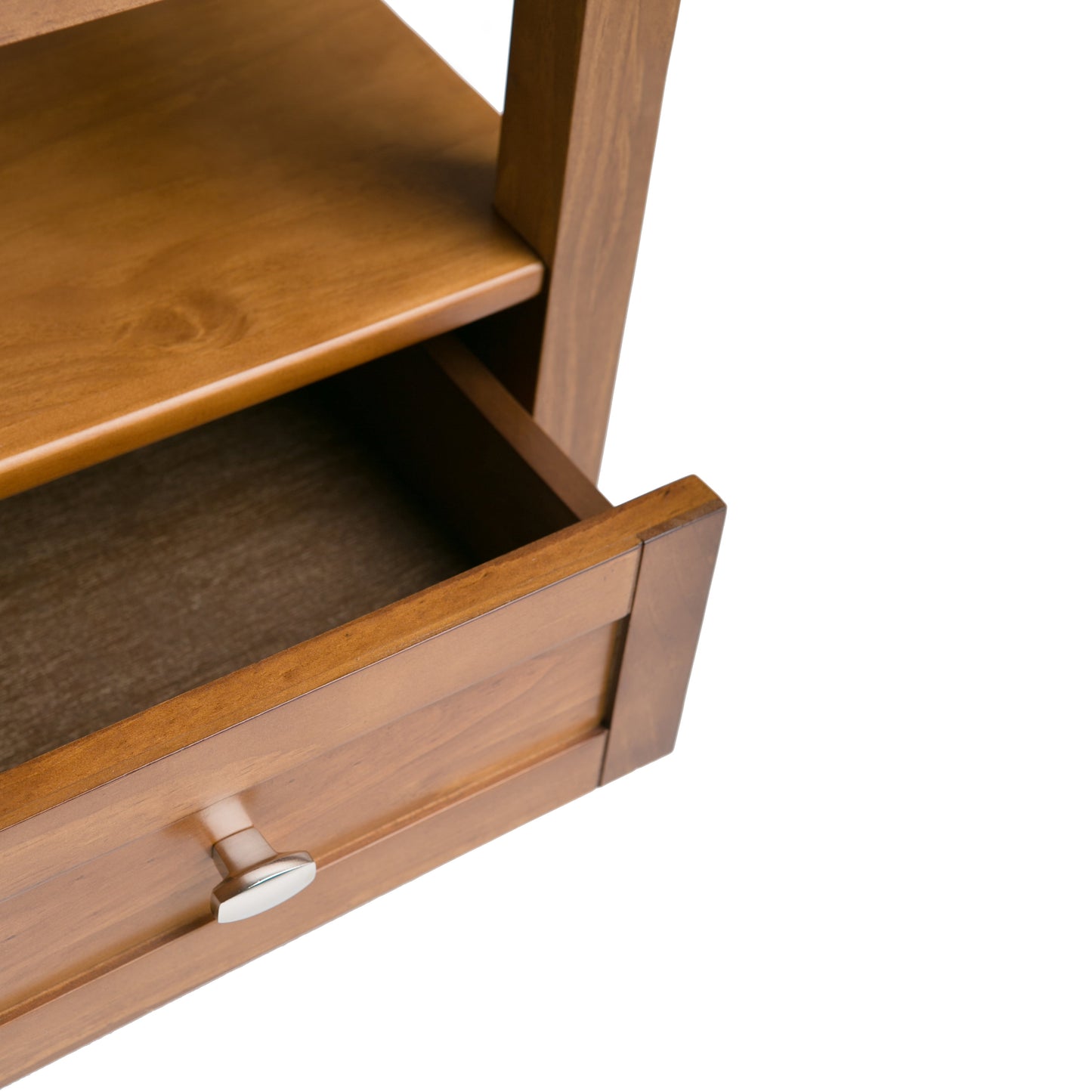 Warm Shaker Solid Wood Transitional End Table in Light Golden
