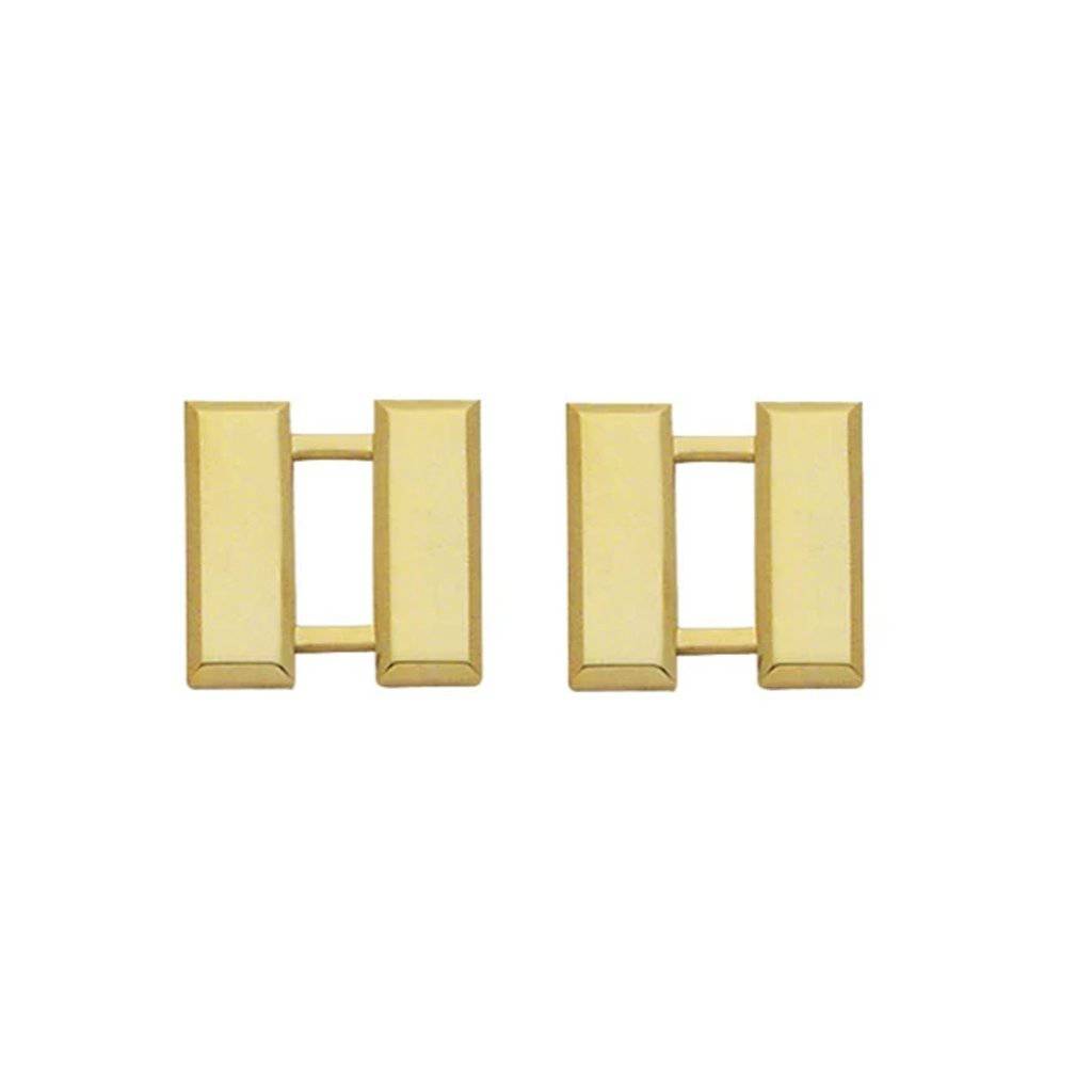 Police Captain Sta-Brite Gold Rank Pin Small 3/4" Pair