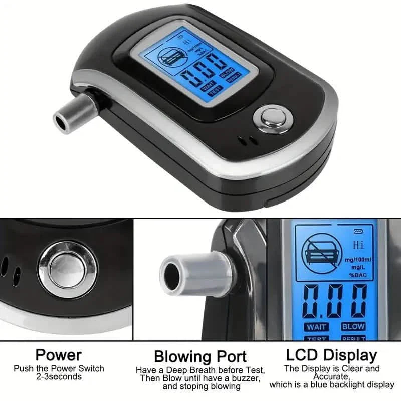 警察用呼気アルコール検知器、LCDディスプレイ付き - AT6000アルコールテスター