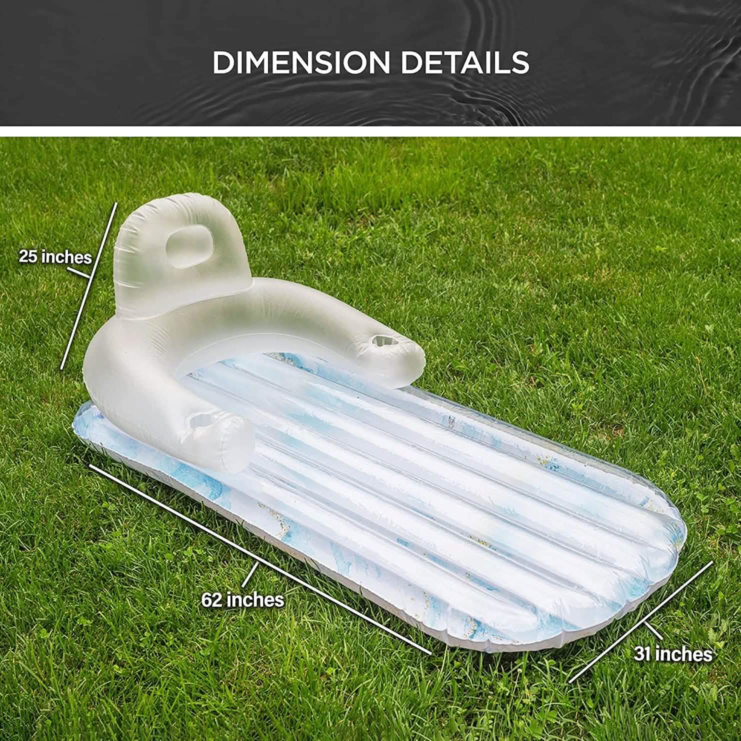 Pool Float for Adults Inflatable Lounge Chair Recliner for Swimming/Tanning
