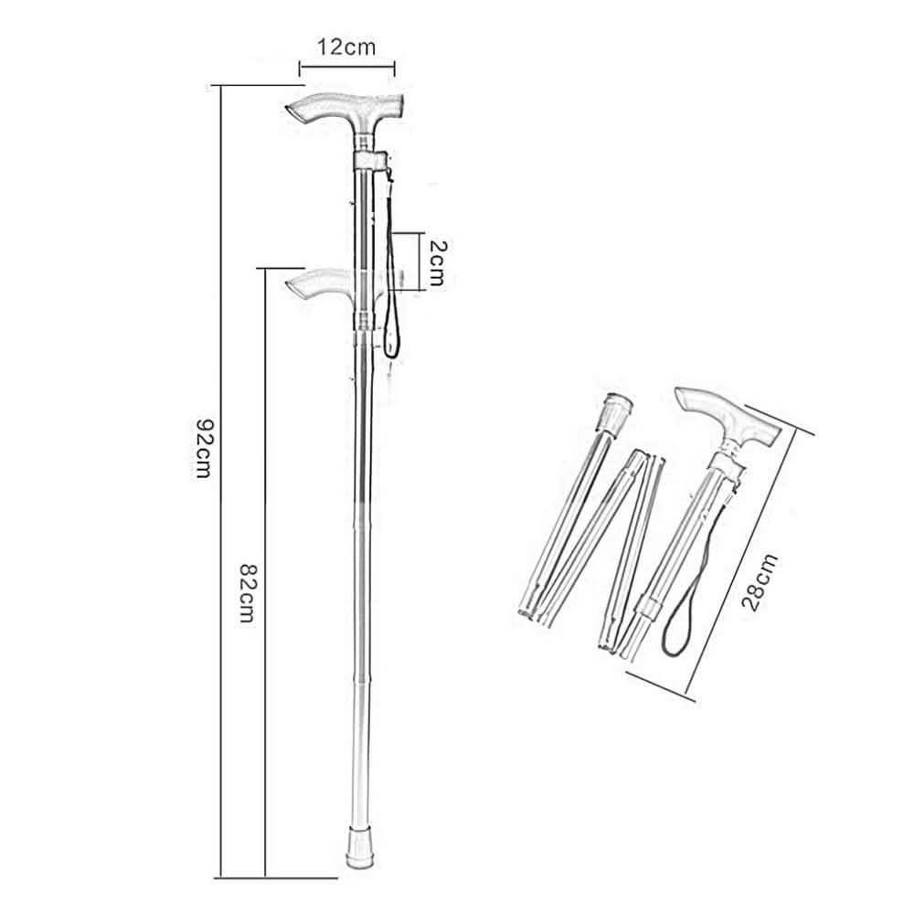 Canne de marche pliante en aluminium portable