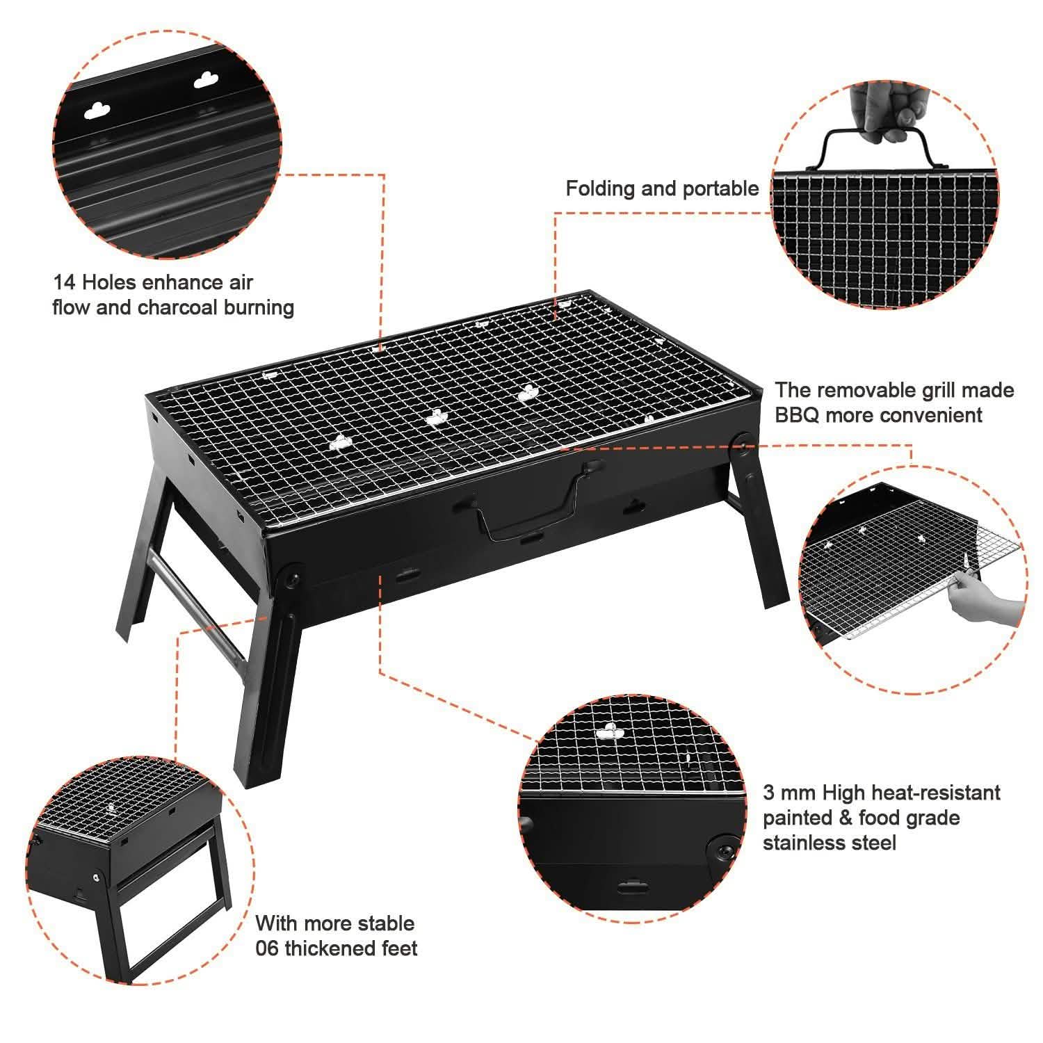 Portable Barbecue Grill Foldable Charcoal
