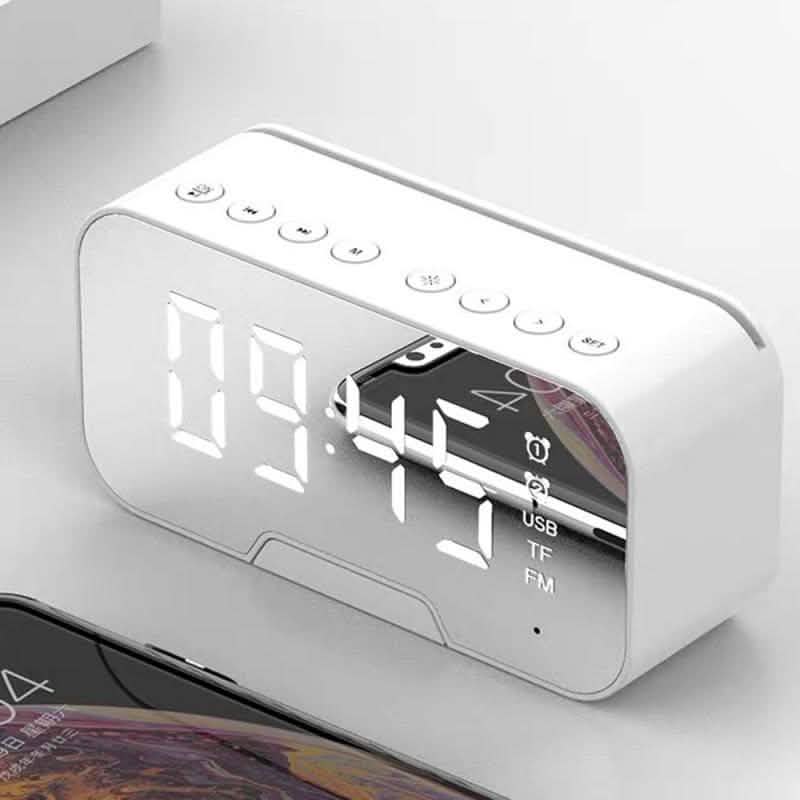 ポータブルBluetoothスピーカー ミラー付きアラームクロック