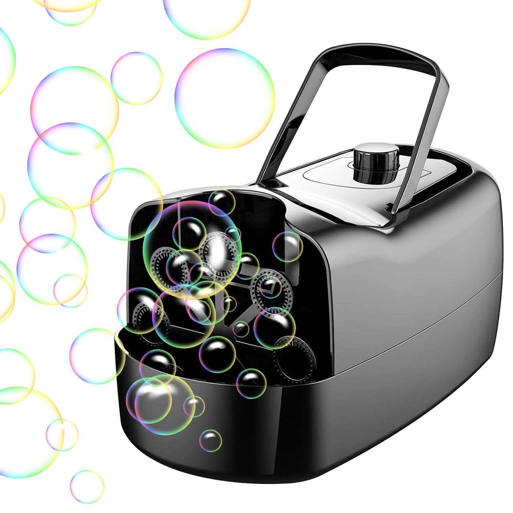 Portable Bubble Blowing Machine  with 2 Speeds Handle 3000-4000 Bubbles Per Minute Plug-In Battery Powered