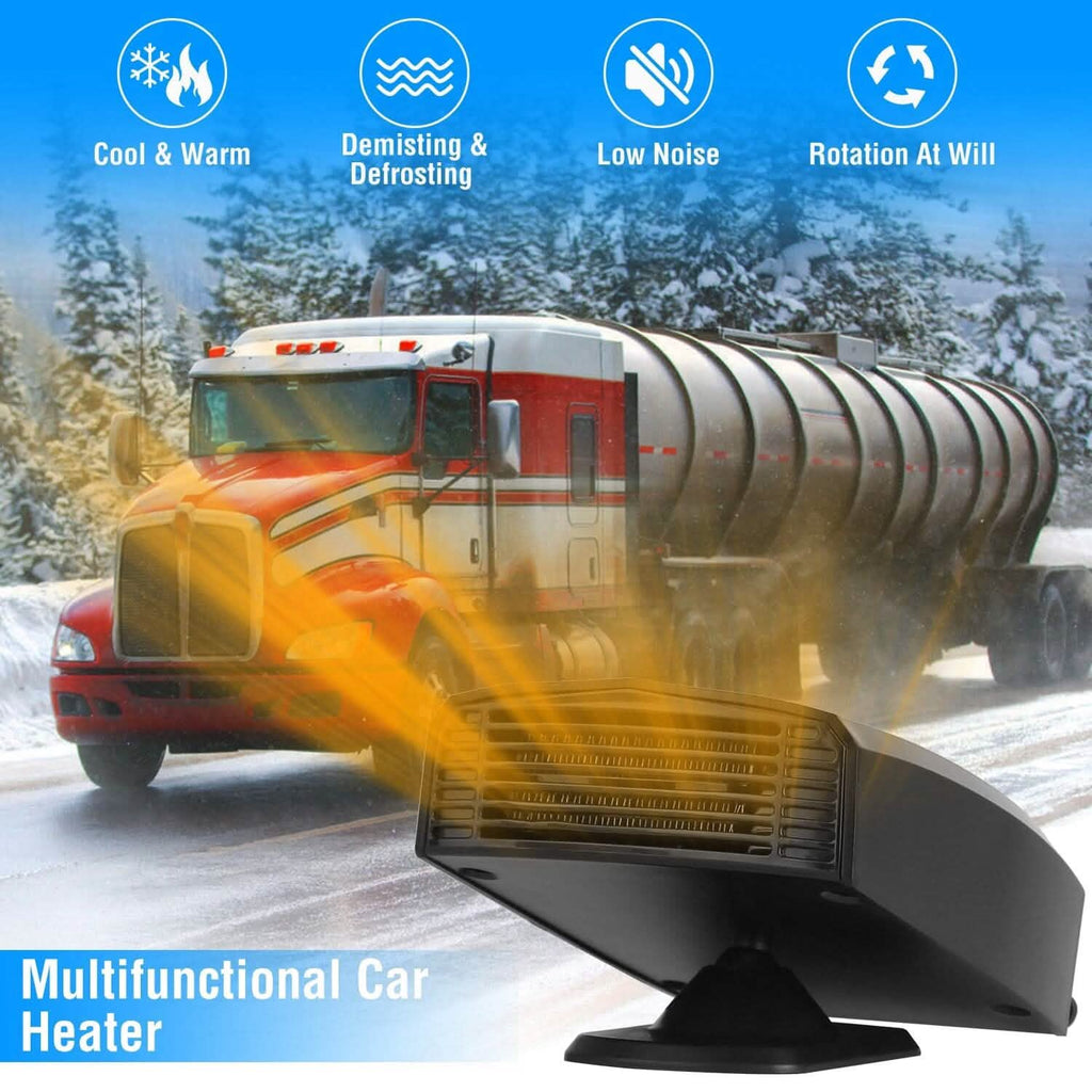 Portable Car Heater Heating Fan 2-in-1 Defroster Defogger Demister Windshield Heater