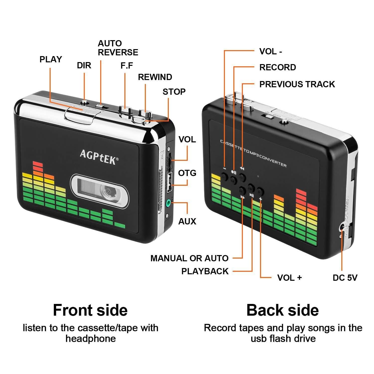 ポータブルカセットオーディオプレーヤー テープからMP3変換 カセットレコーダー