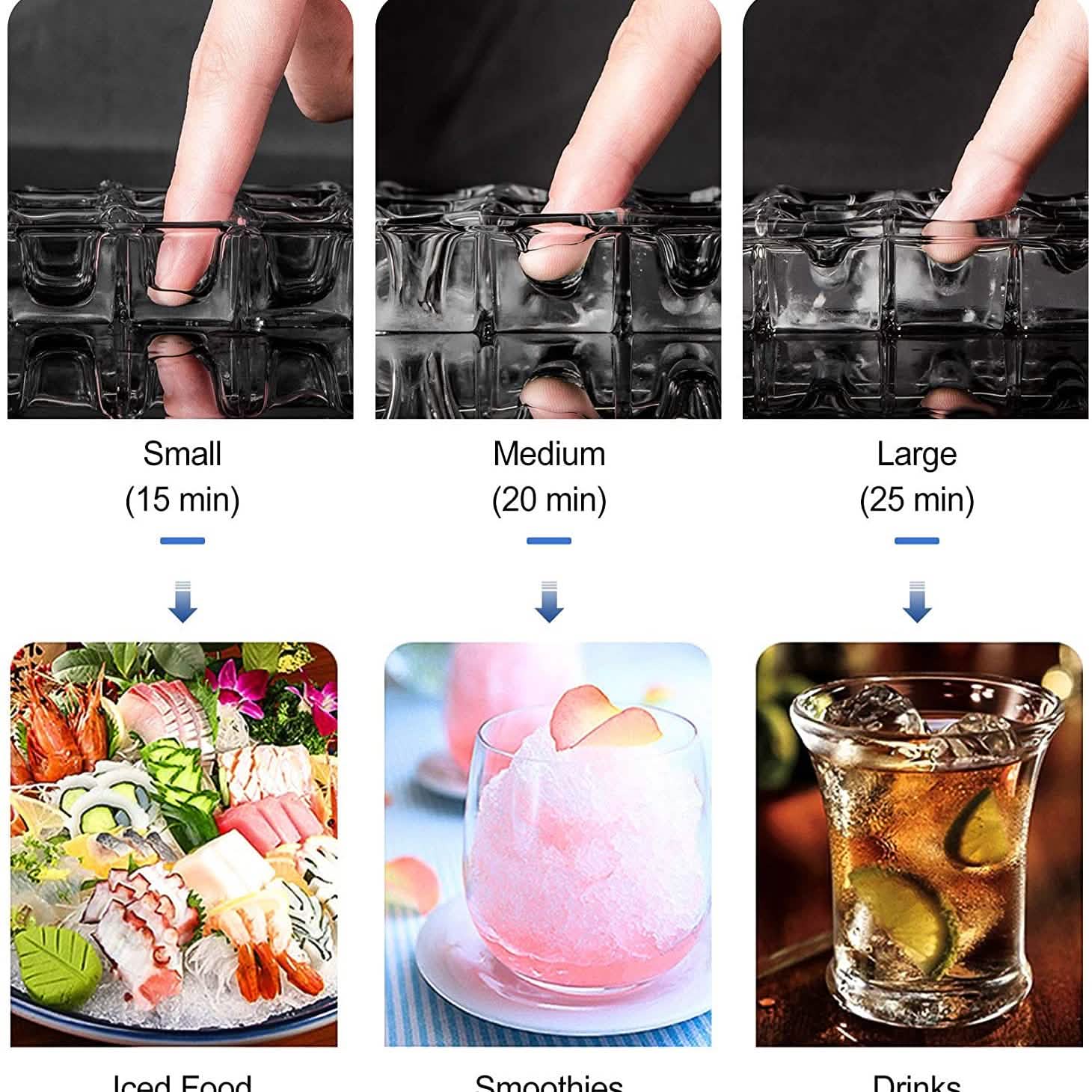 Portable Countertop Clear Ice Maker Stainless Steel Ice Maker