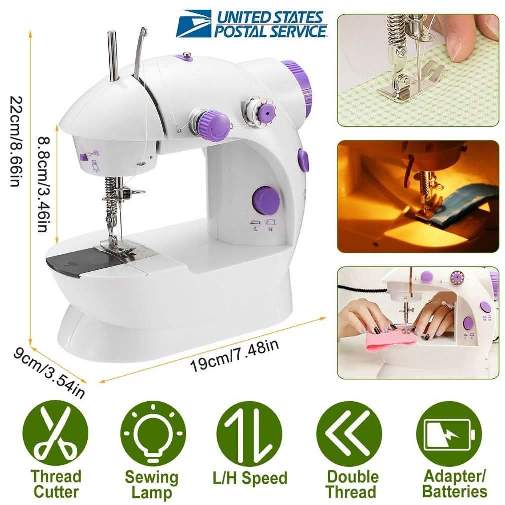 Machine à coudre électrique portable avec pédale et lumière LED