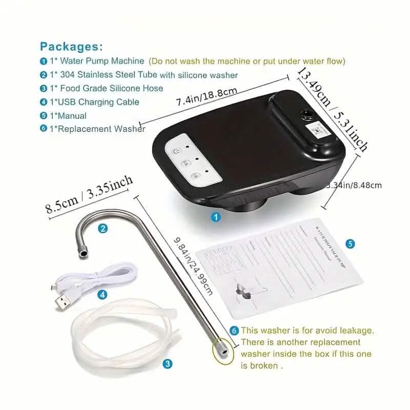 Distributeur d'eau électrique portable intelligent pour bonbonnes de 5 gallons