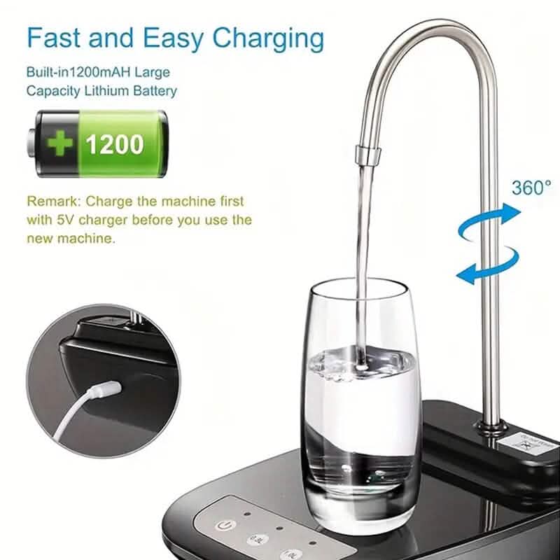 Distributeur d'eau électrique portable intelligent pour bonbonnes de 5 gallons