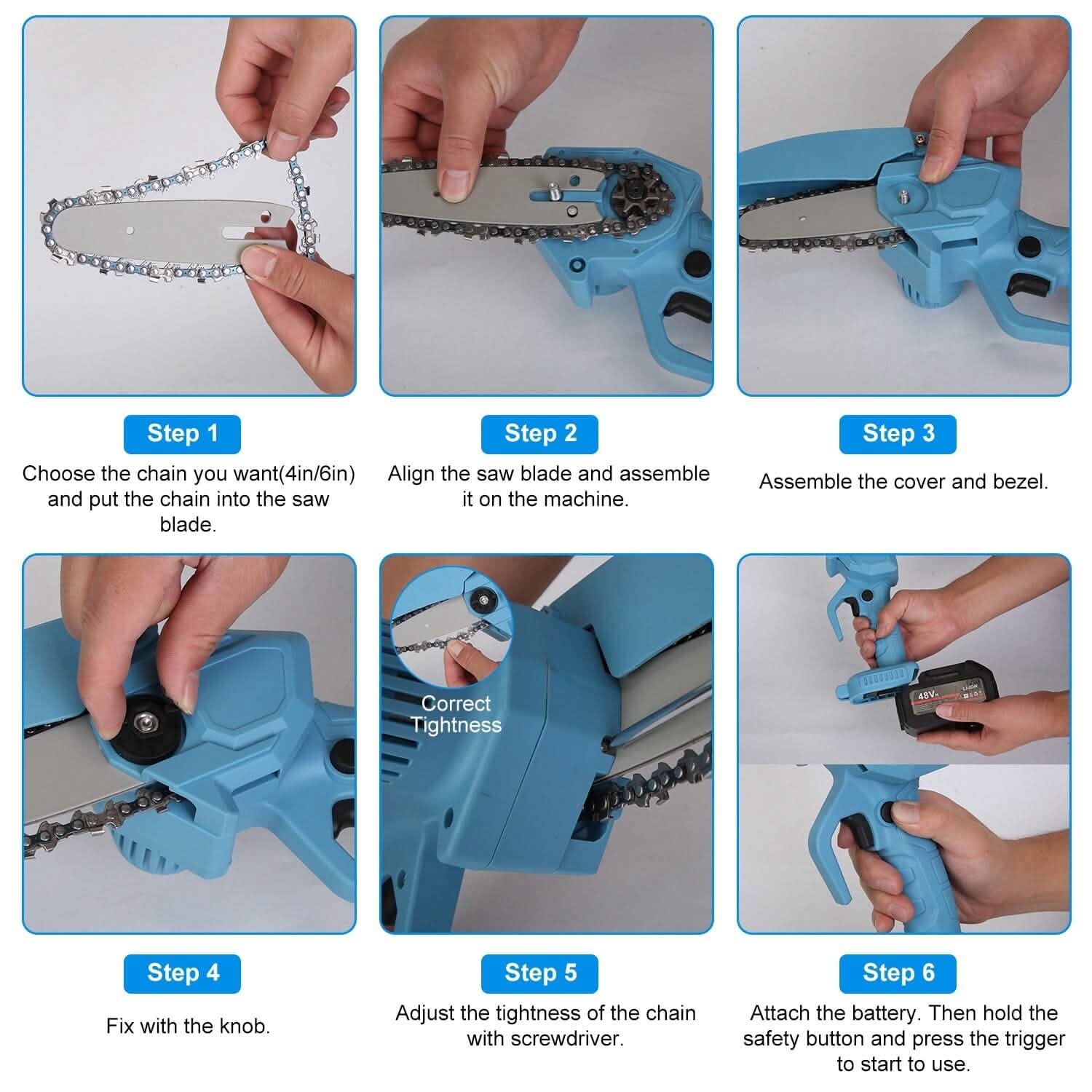 Portable Handheld Cordless Small Chain Saw Battery Powered