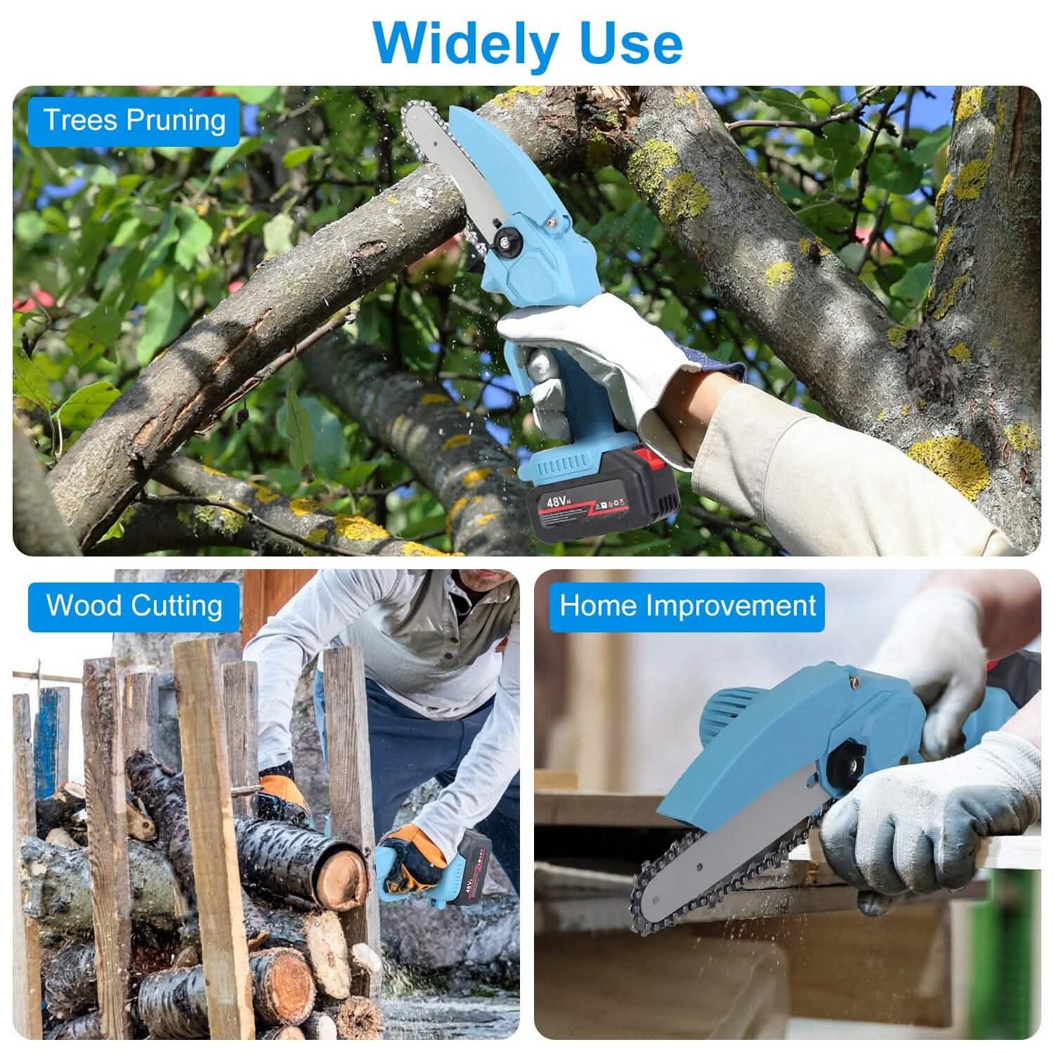 Portable Handheld Cordless Small Chain Saw Battery Powered