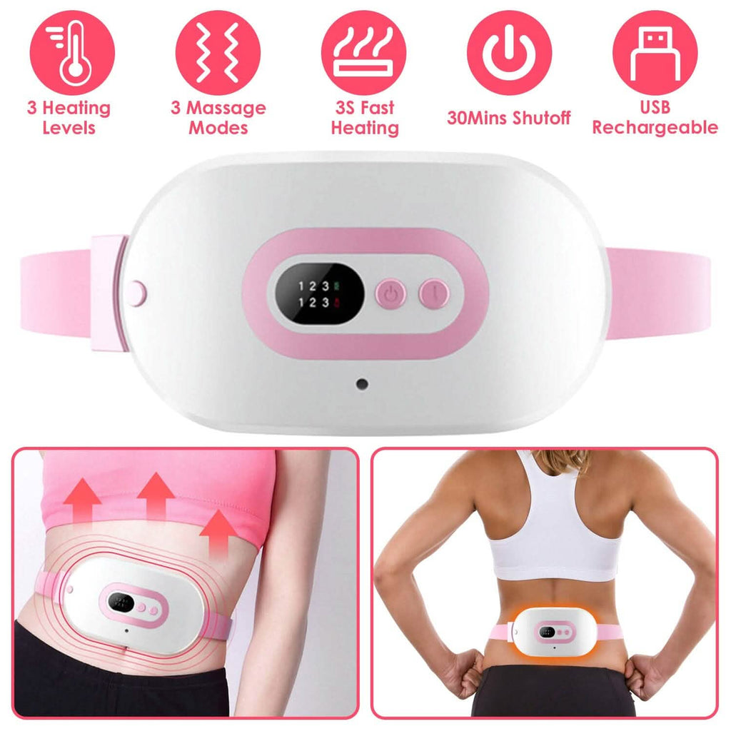 Portable Heating Pad For Cramps Fast Heating with 3 Heat Levels and 3 Massage Modes