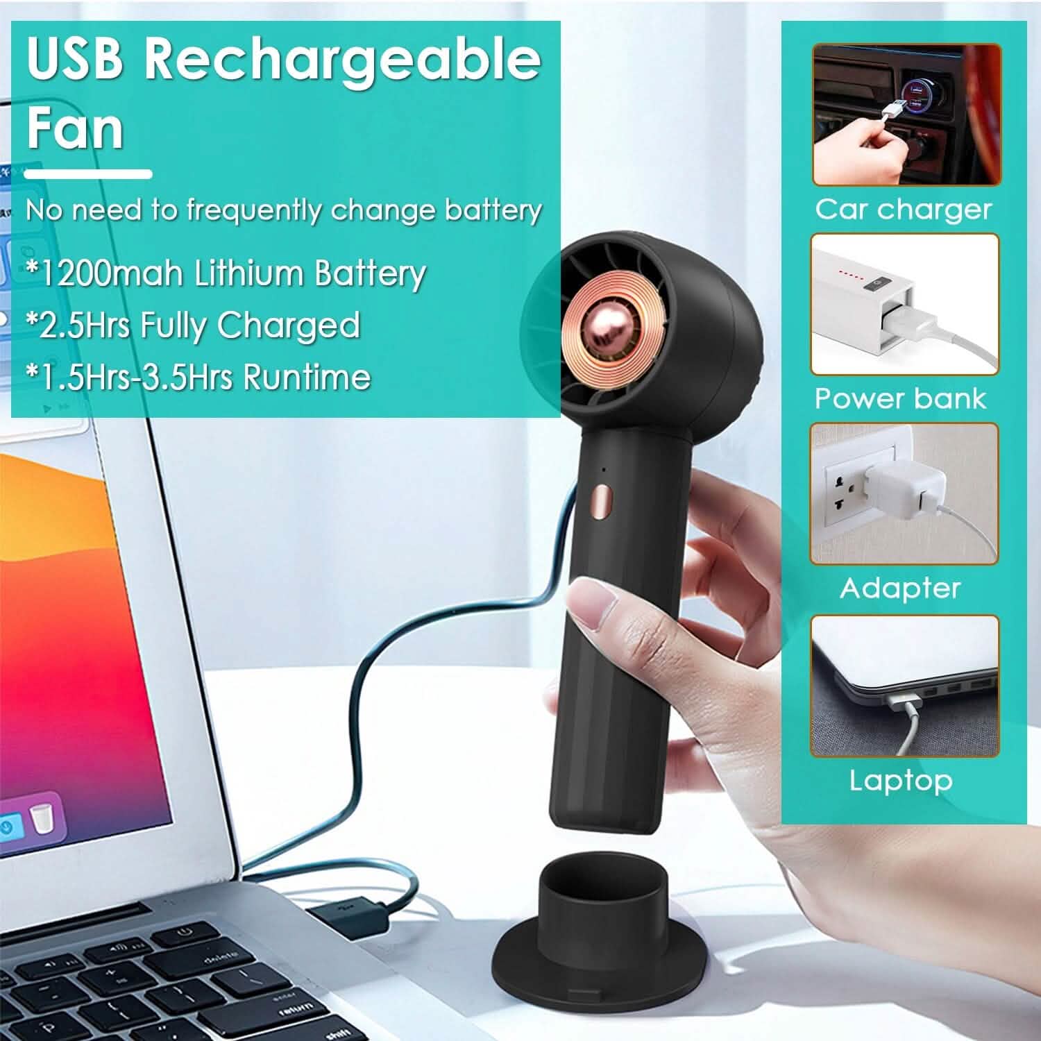 Portable Rechargeable Handheld Fan