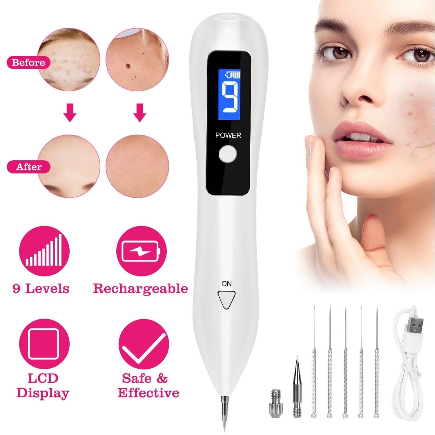 Kit de réparation de grains de beauté portable avec 6 aiguilles remplaçables