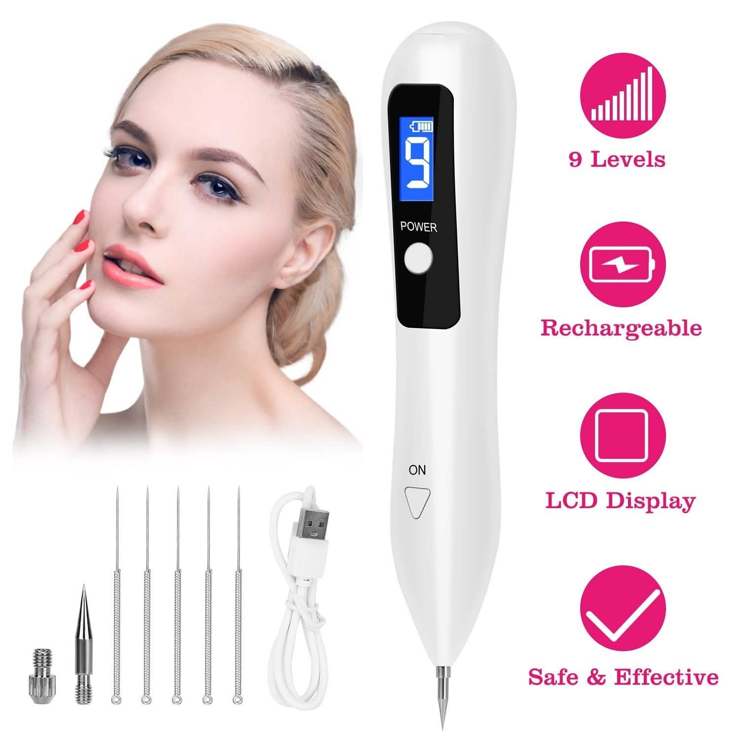 Kit de réparation de grains de beauté portable avec 6 aiguilles remplaçables