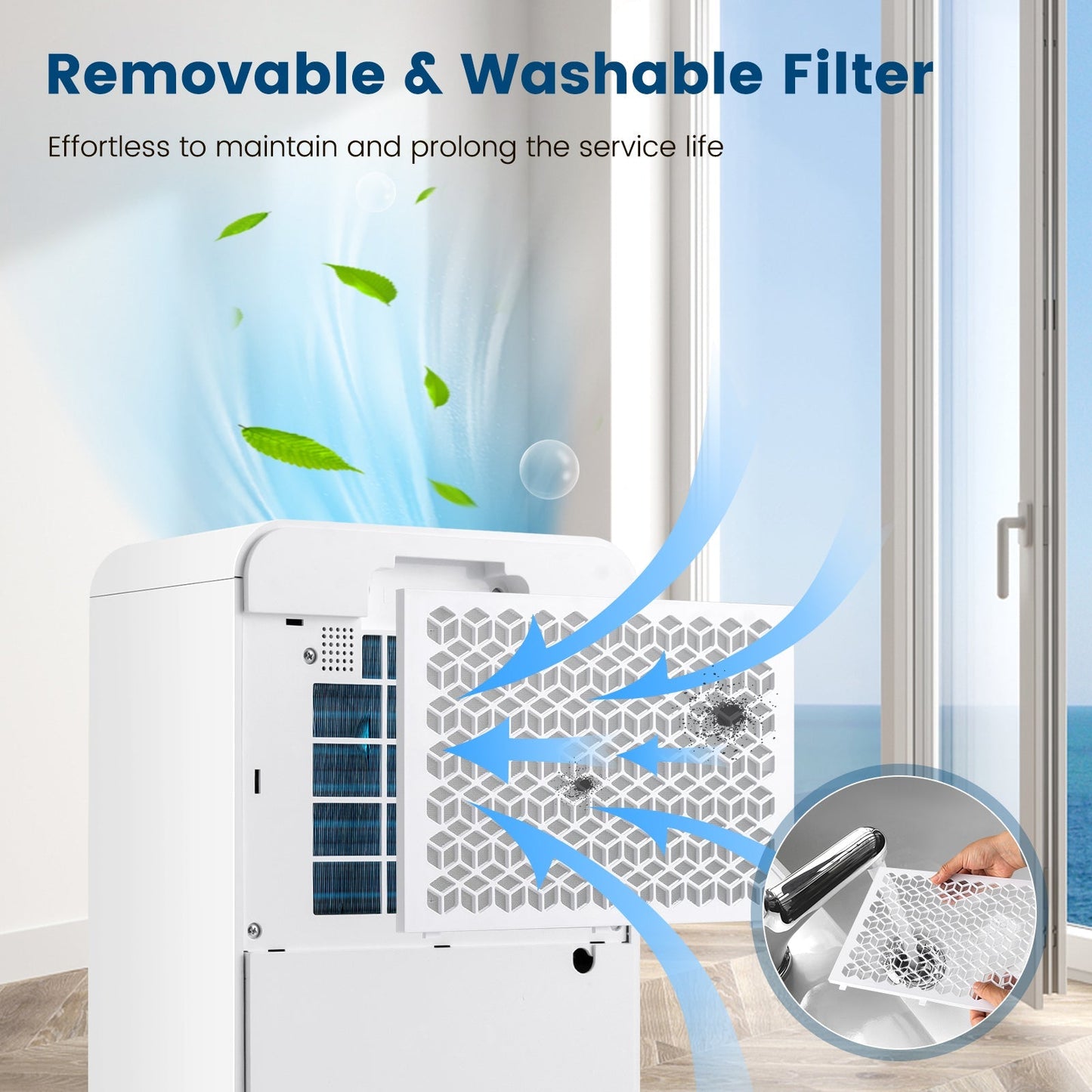 32 Pints/Day Portable Quiet Dehumidifier for Rooms up to 2500 Sq. Ft