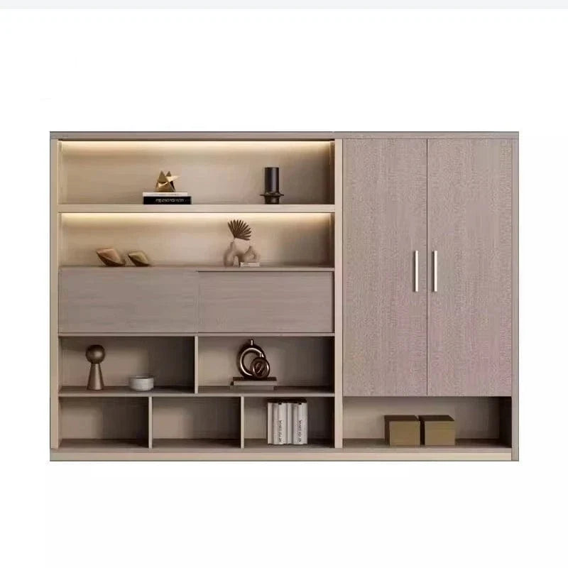 Hartwell · Modern Office Shelves w/ Lighting & Storage