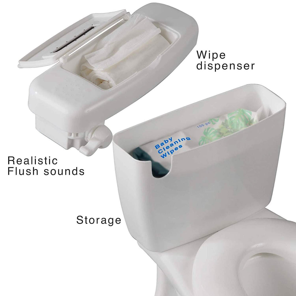 Chaise de toilette d'apprentissage de la propreté pour tout-petit avec pot amovible et distributeur de lingettes