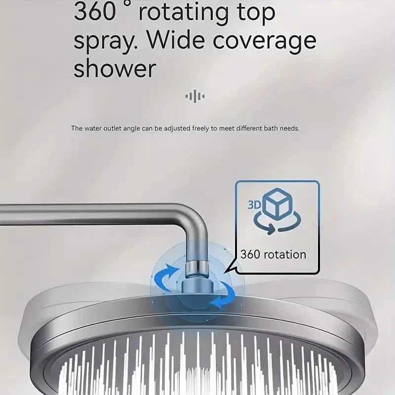 Premium High-pressure Shower Head - Top Spray, Wide Coverage, Lotus Design