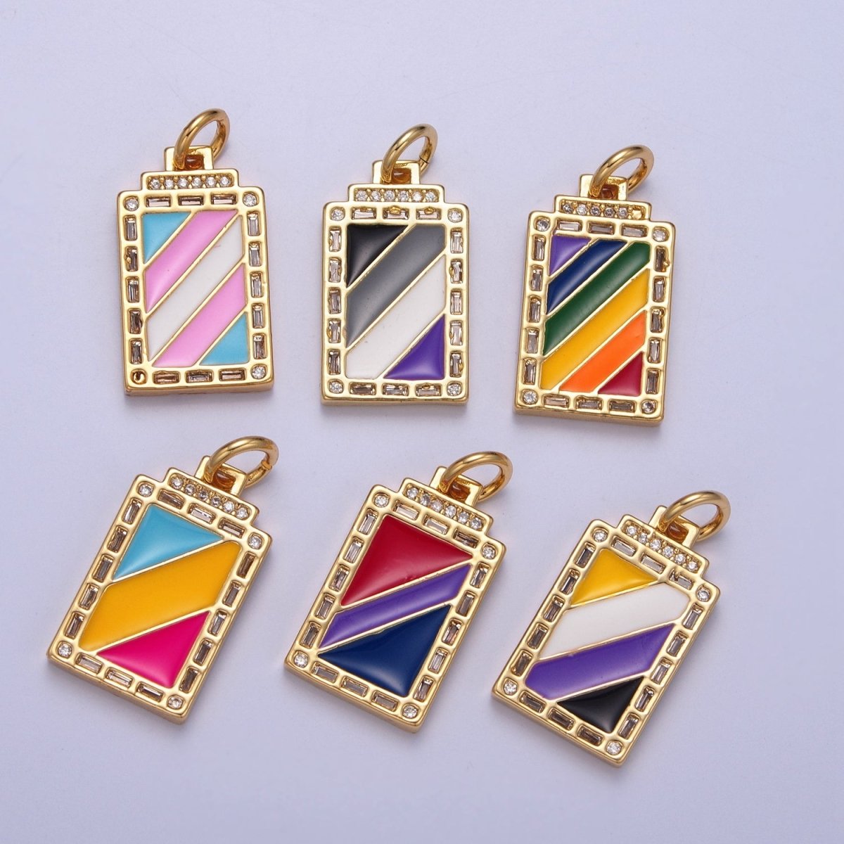 Pride Flag Charm LGBTQ Pendant 14k Gold Filled Tag Charm Trans Gay Pansexual Nonbinary Non Binary Bisexual Asexual E-752~E-757