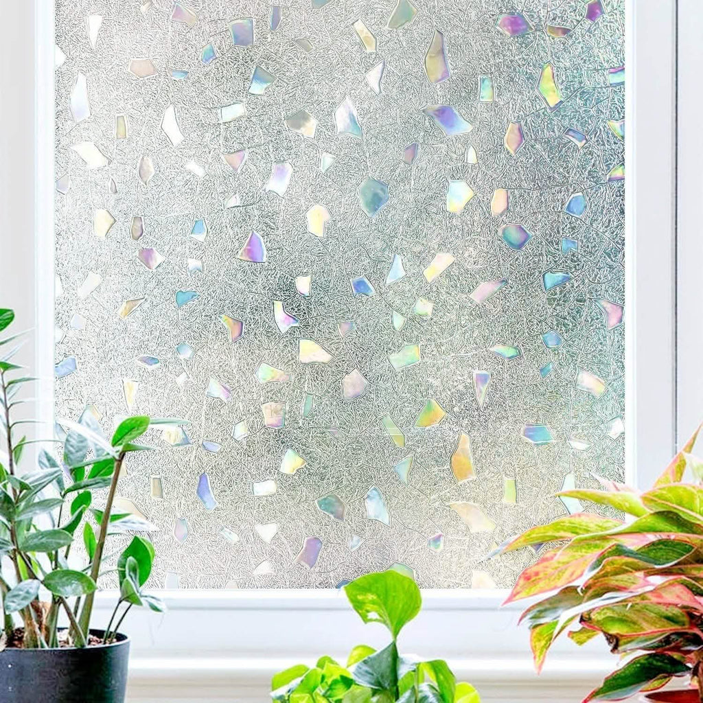 Privacy Window Film Sun Blocking Non-Adhesive Anti UV Window Sticker - Assorted Styles