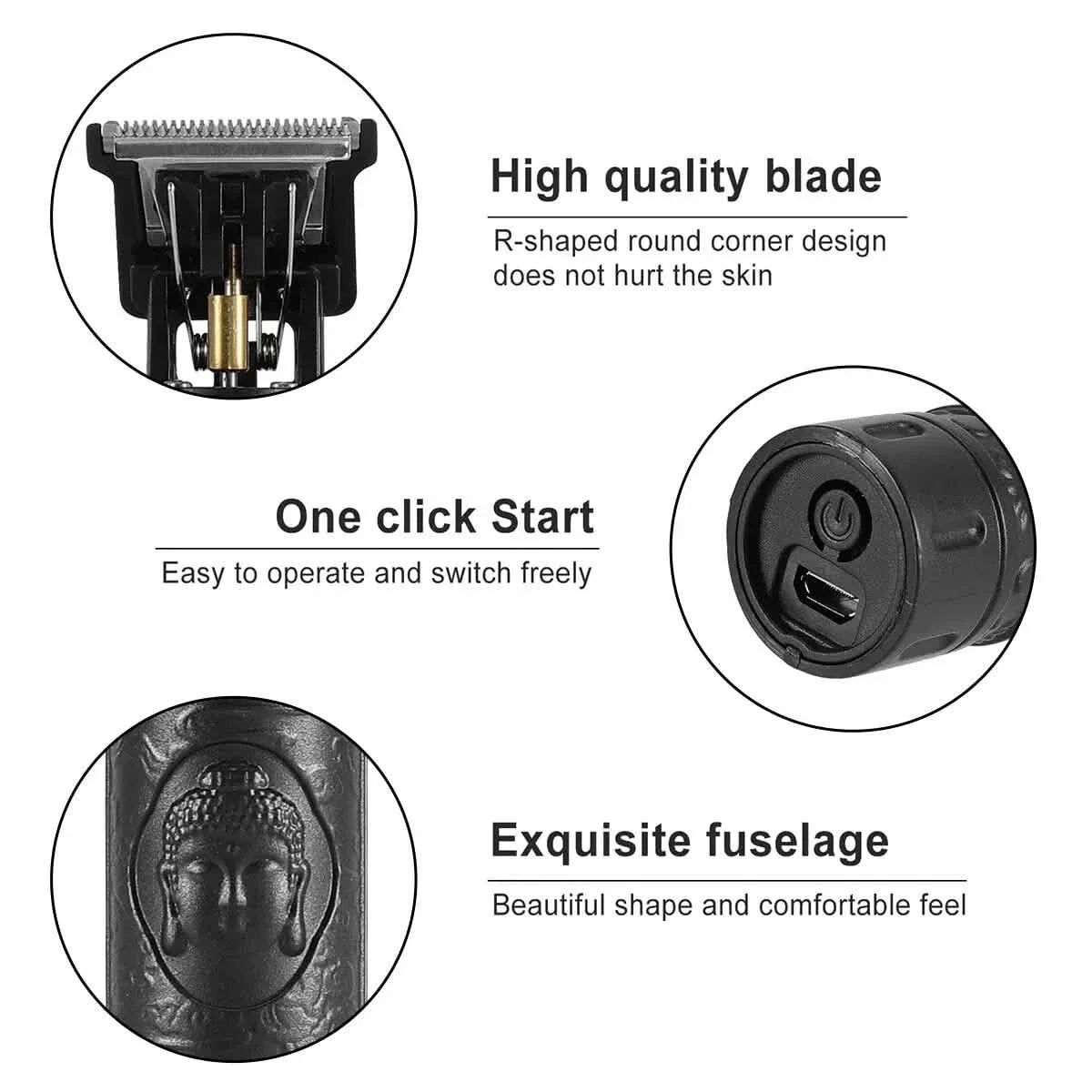 Pro Zero Gapped Cordless T-Outliner Hair Clipper Electric Trimmer Kit Wireless