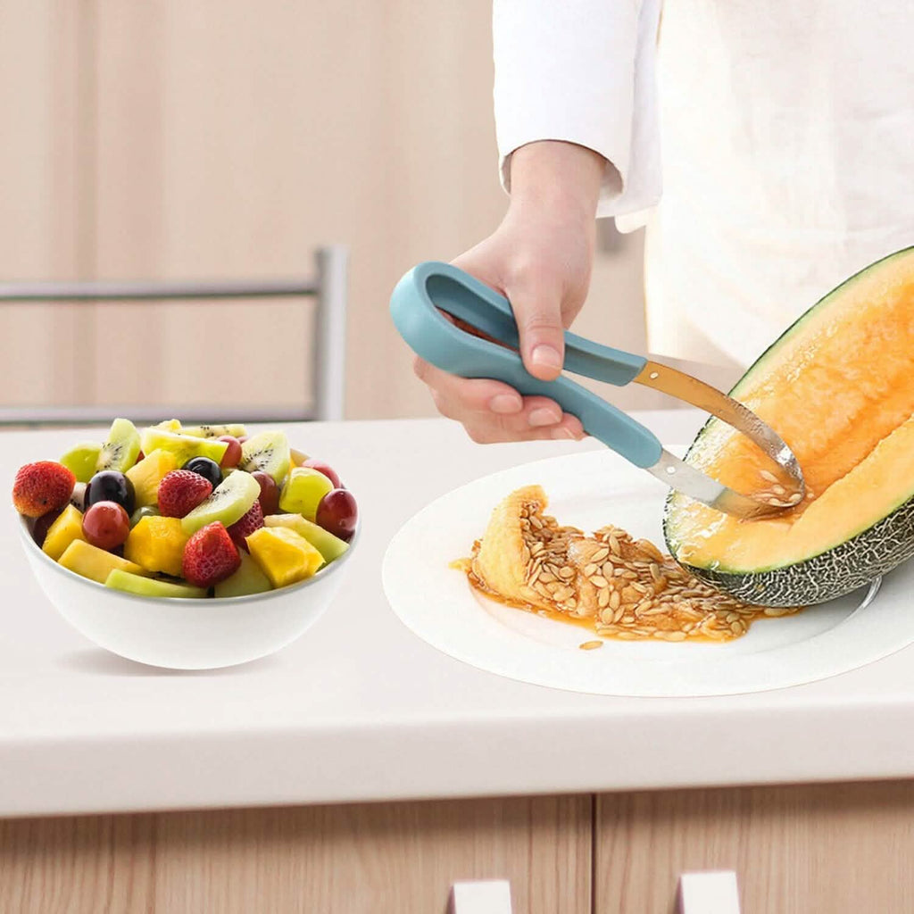Professional 3-In-1 Stainless Steel Watermelon Melon Baller Scoop Seed Remover Fruit Carving Tool Set