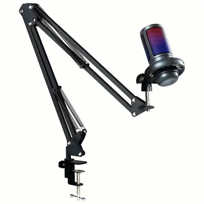 Microphone d'enregistrement professionnel avec support articulé réglable
