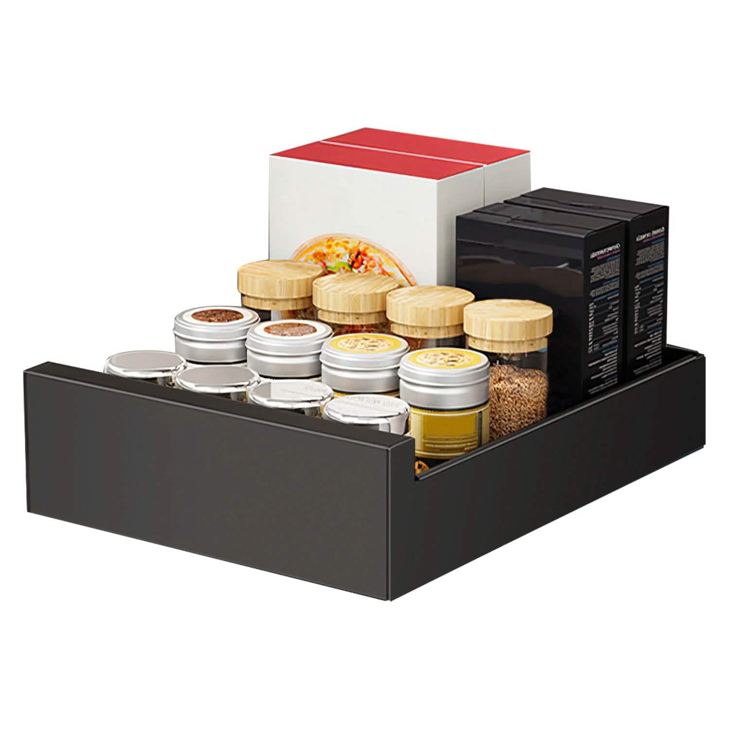 Pull Out Cabinet Organizer Carbon Steel Quiet Slide Rails