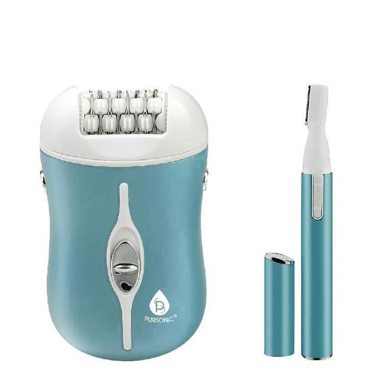 Kit Épilateur Rechargeable 2 Vitesses et Tondeuse de Précision Pursonic