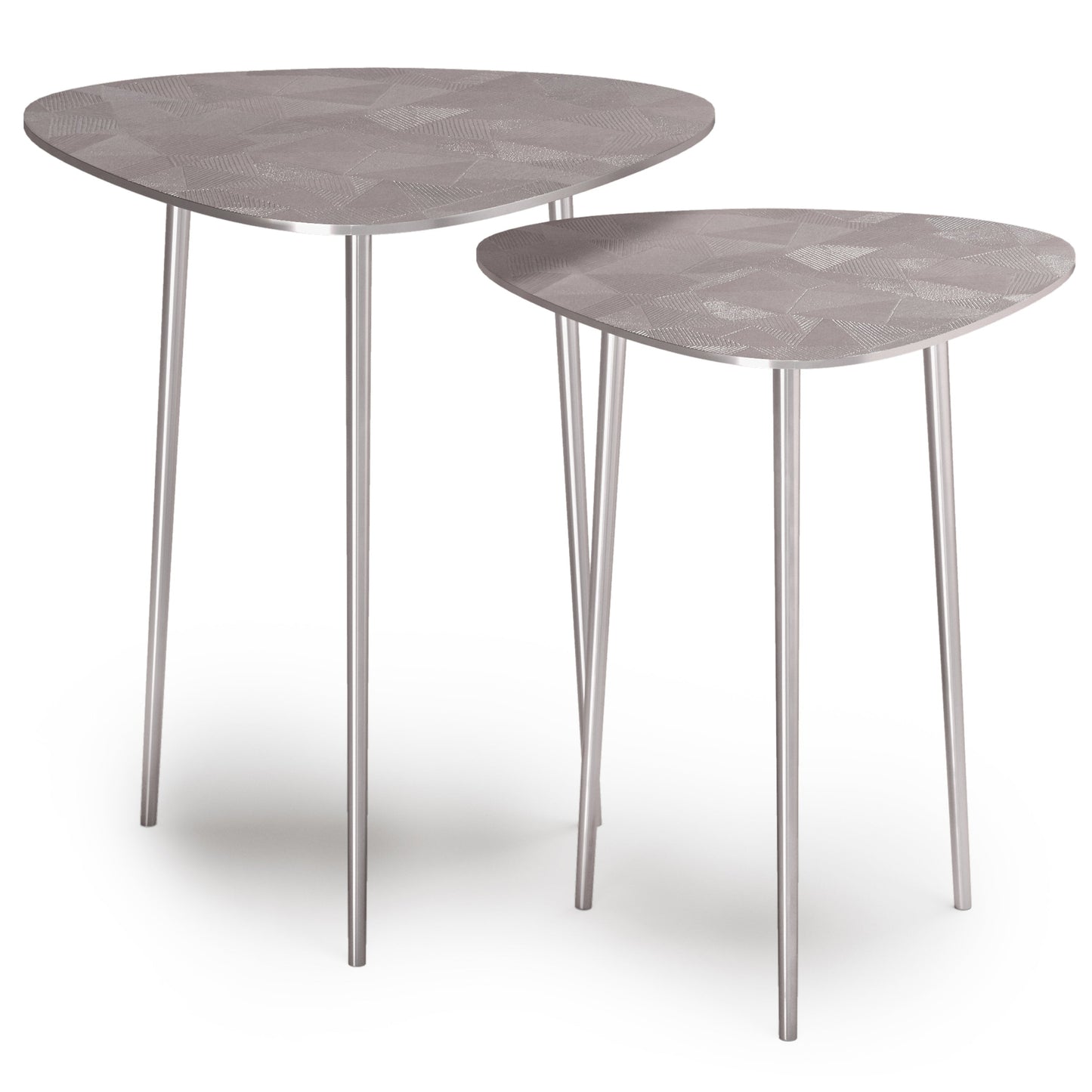 Shelton 2 Piece Metal Nesting Table - Nickel
