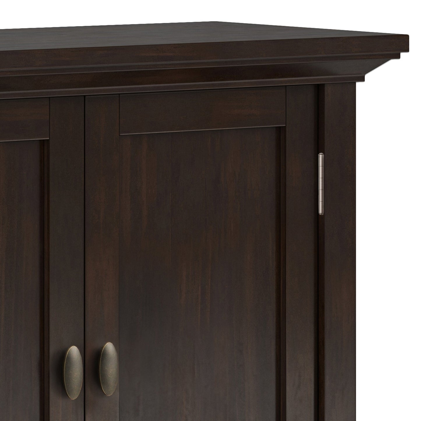 Redmond 32 Inch Wide Solid Wood Low Storage Cabinet in Brunette