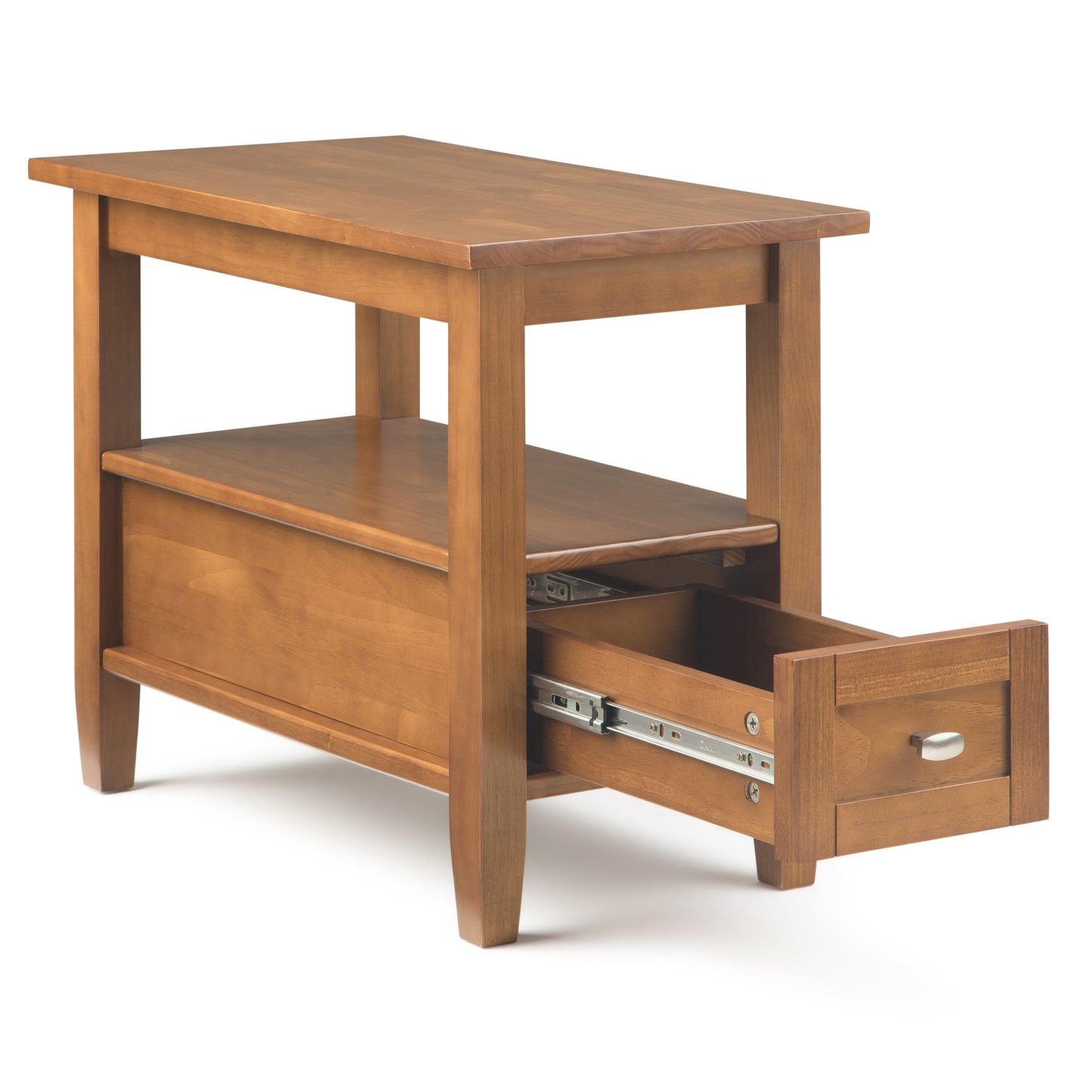 Warm Shaker Solid Wood 14 Inch Wide Side Table in Light Golden