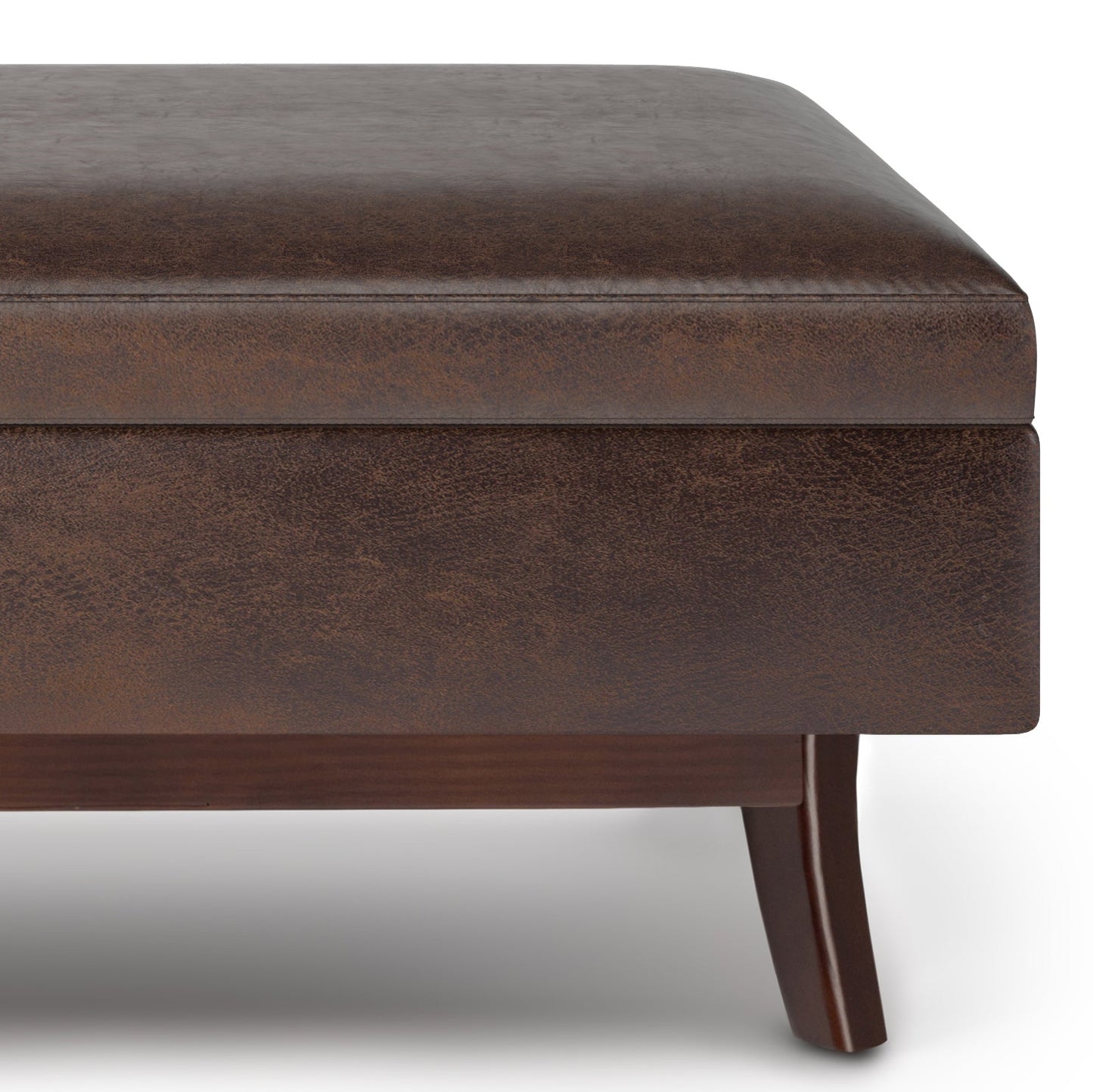 Owen 48" Wide Rectangular Storage Ottoman in Distressed Chestnut