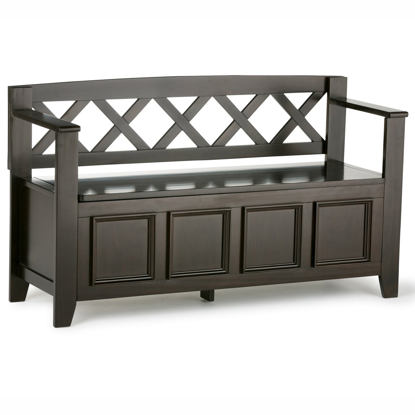 Amherst Solid Wood Entryway Storage Bench in Hickory