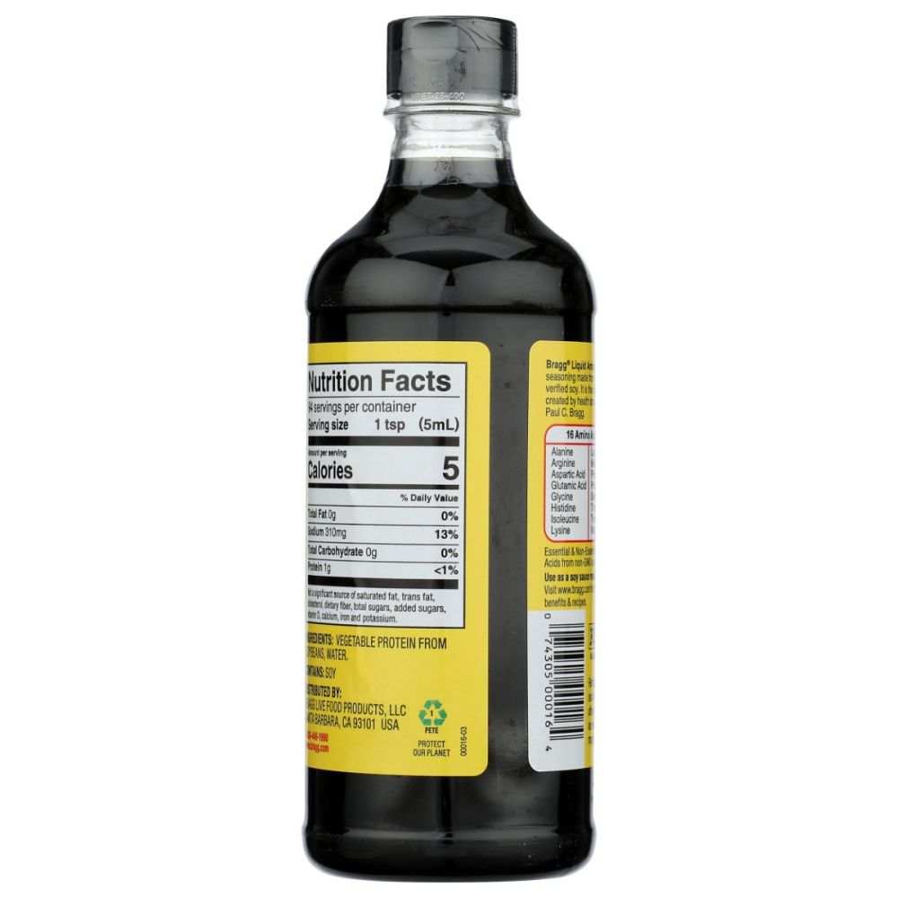 BRAGG Liquid Aminos - Authentic Soy Seasoning| Flavorful Meals| 16oz