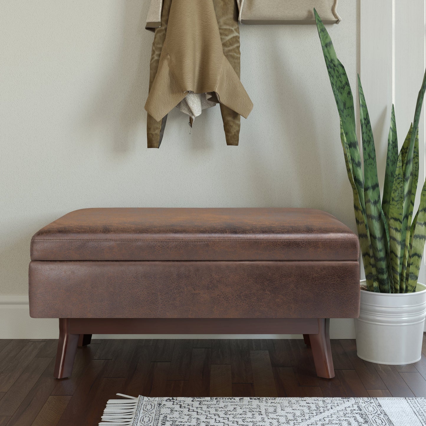 Owen 36 Inch Wide Small Rectangular Storage Ottoman