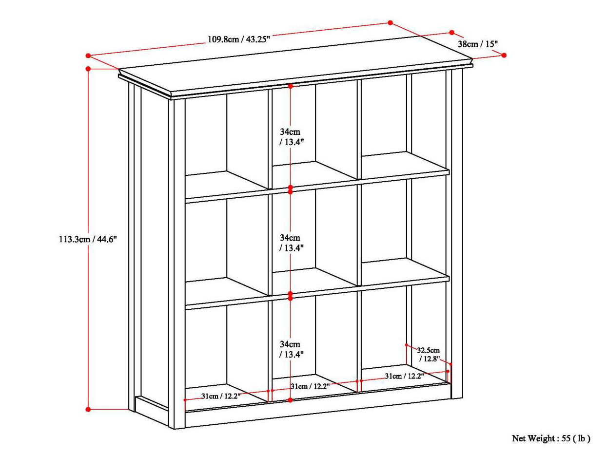 Artisan 9 Cube Bookcase and Storage Unit - Russet