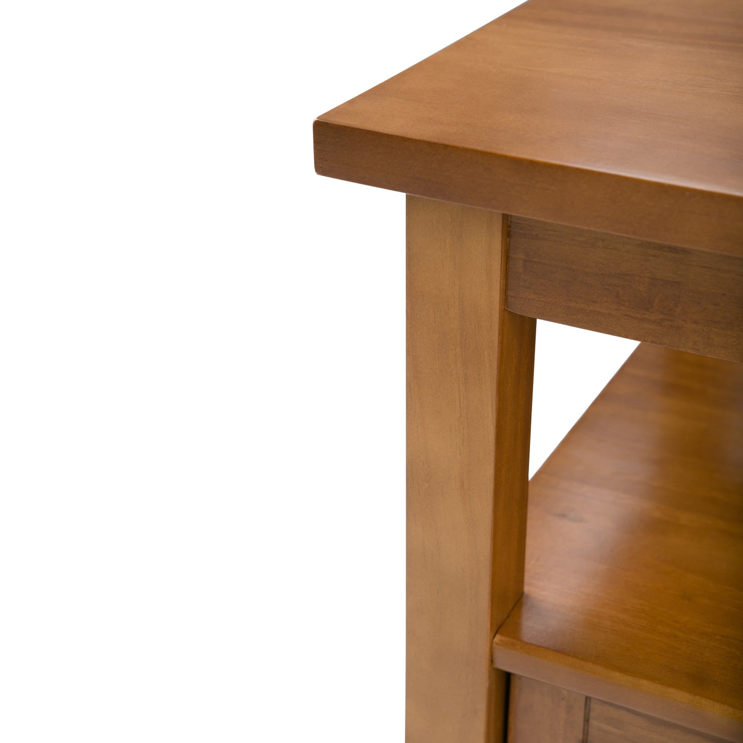 Warm Shaker Solid Wood Transitional End Table in Light Golden