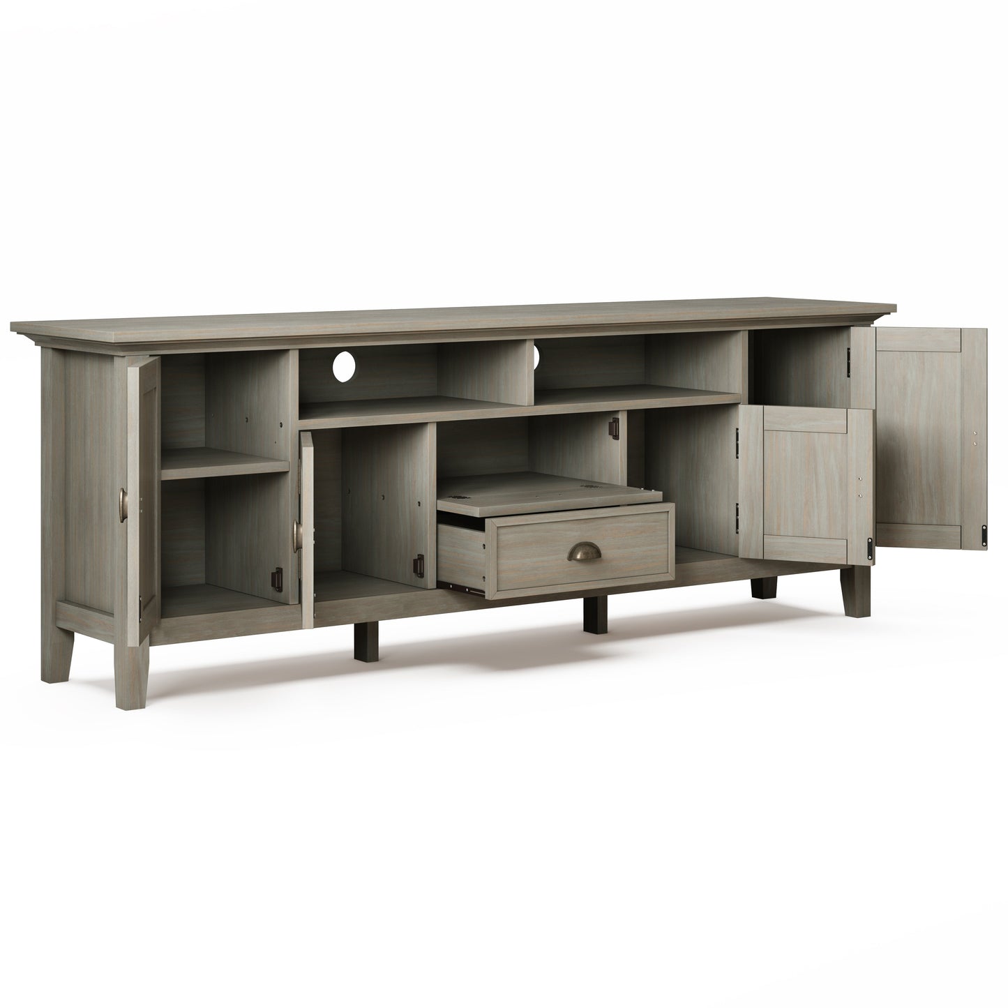 Redmond 72 Inch Wide Solid Wood TV Stand in Distressed
