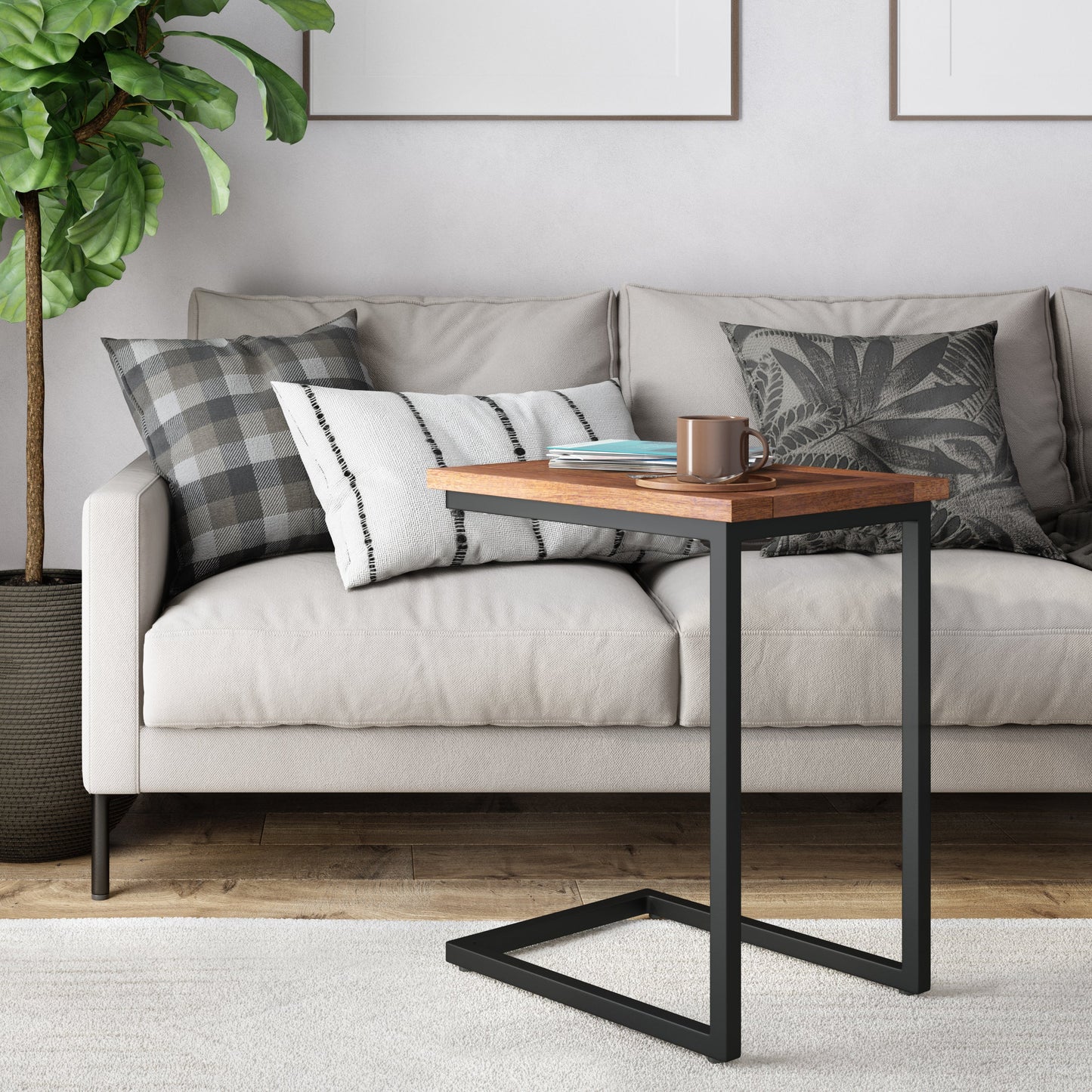 Skyler Wide C Side Table - Dark