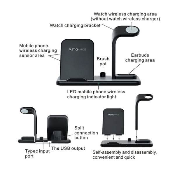 Qi 10W Fast Phone Wireless Charging Stand