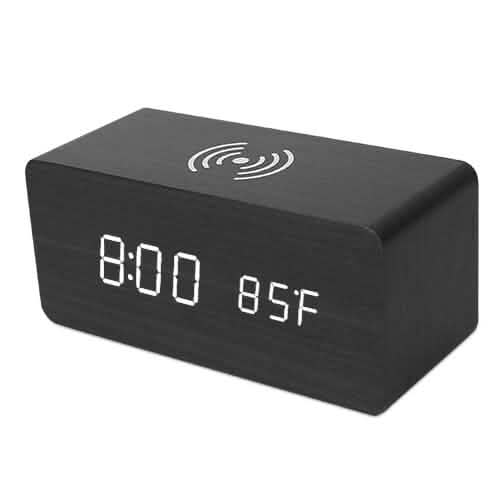 Réveil numérique avec chargeur sans fil Qi