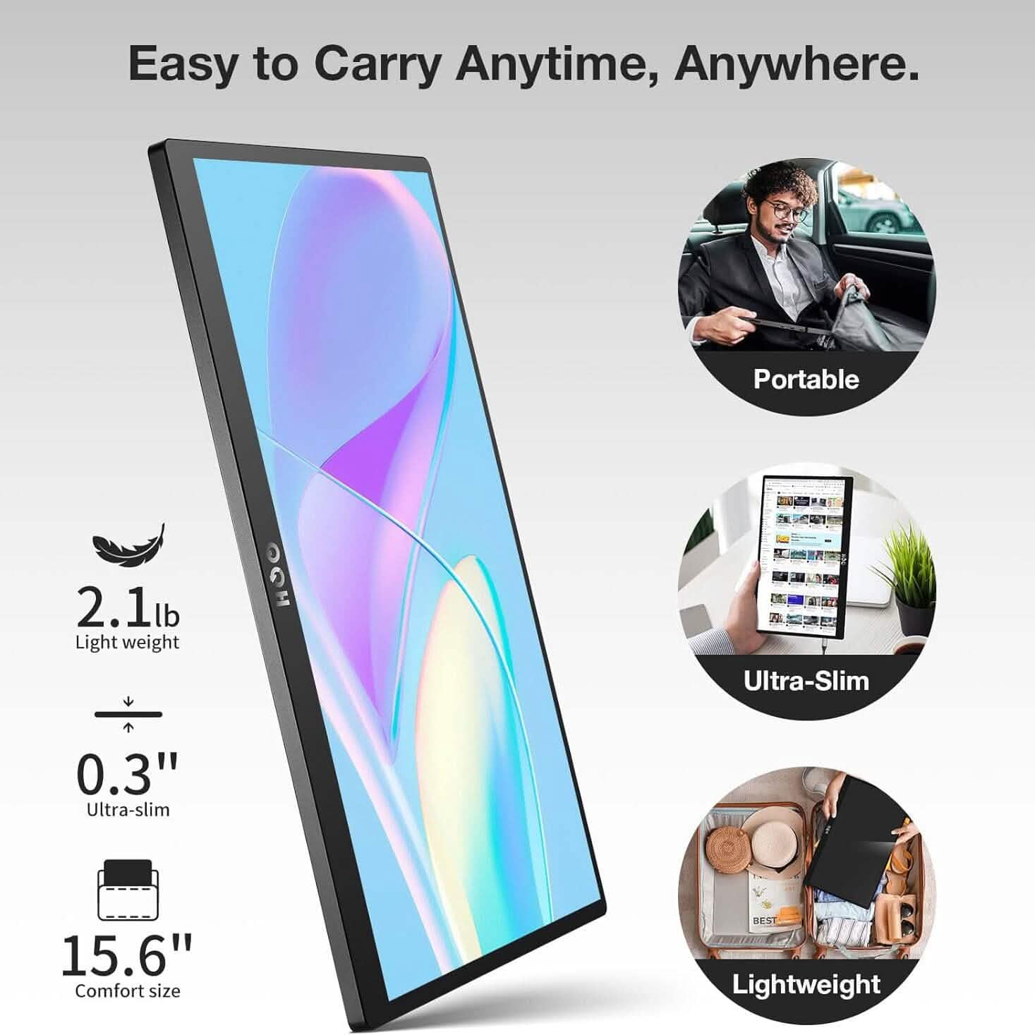 QQH 15.6インチ 1080P IPS ポータブルモニター（リファービッシュ品）