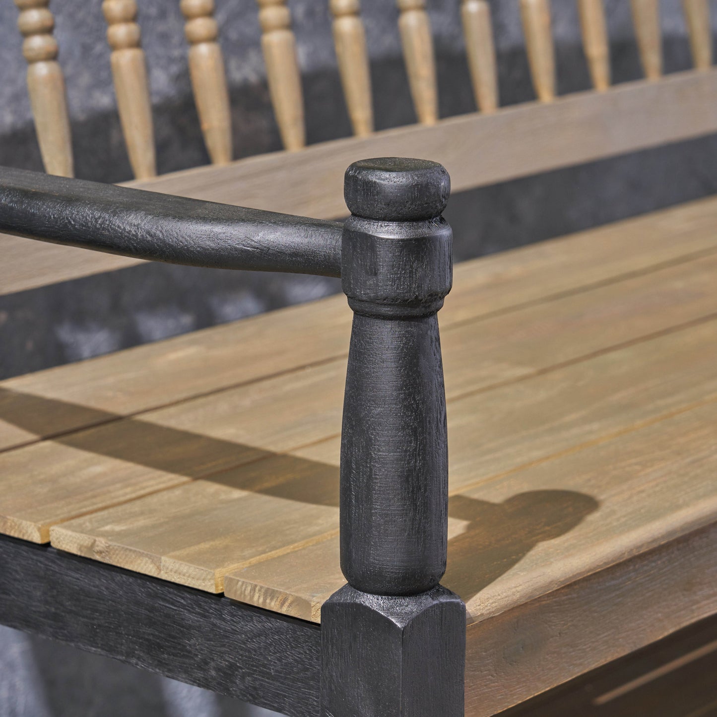 Patio Bench with Built-In Shelf